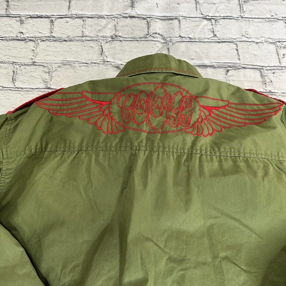 COOGI Vintage Green Cotton Mens Size XXL Casual Western Utility Dress Shirt - Picture 8 of 12